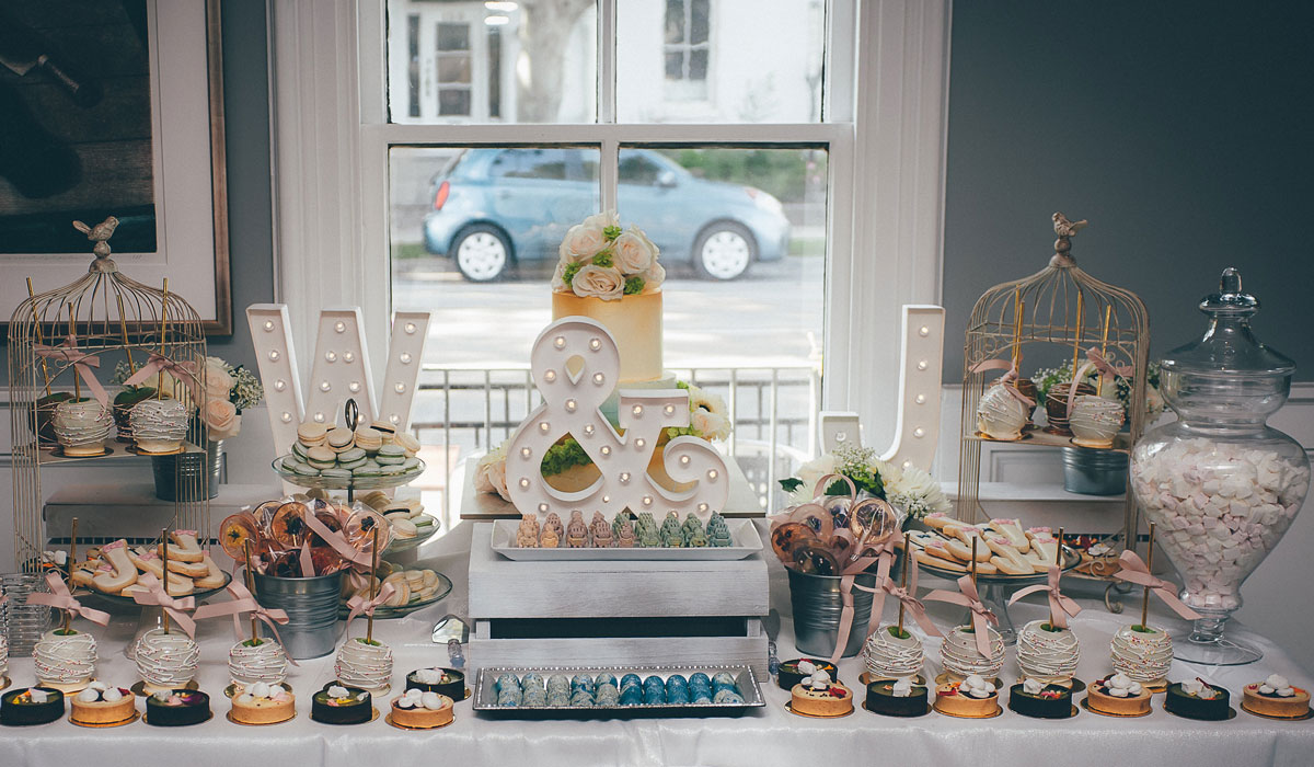 A wedding Sweet Table arranged by Creams and Co.